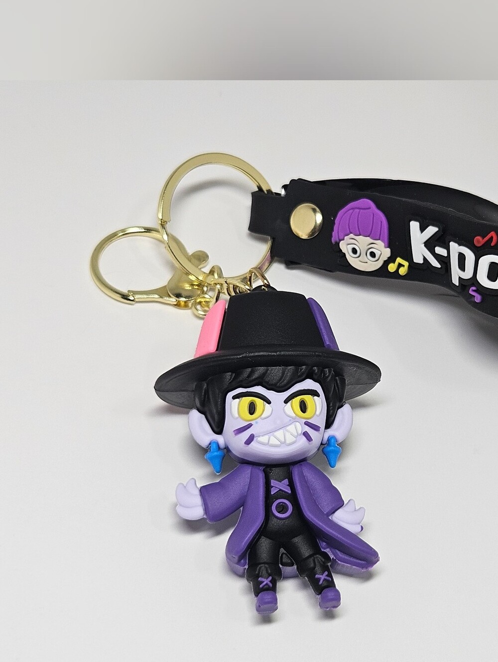 K-Pop Demon Hunters Jinu 3D PVC Keychain | Saja Boys Purple Chibi Demon Keyring